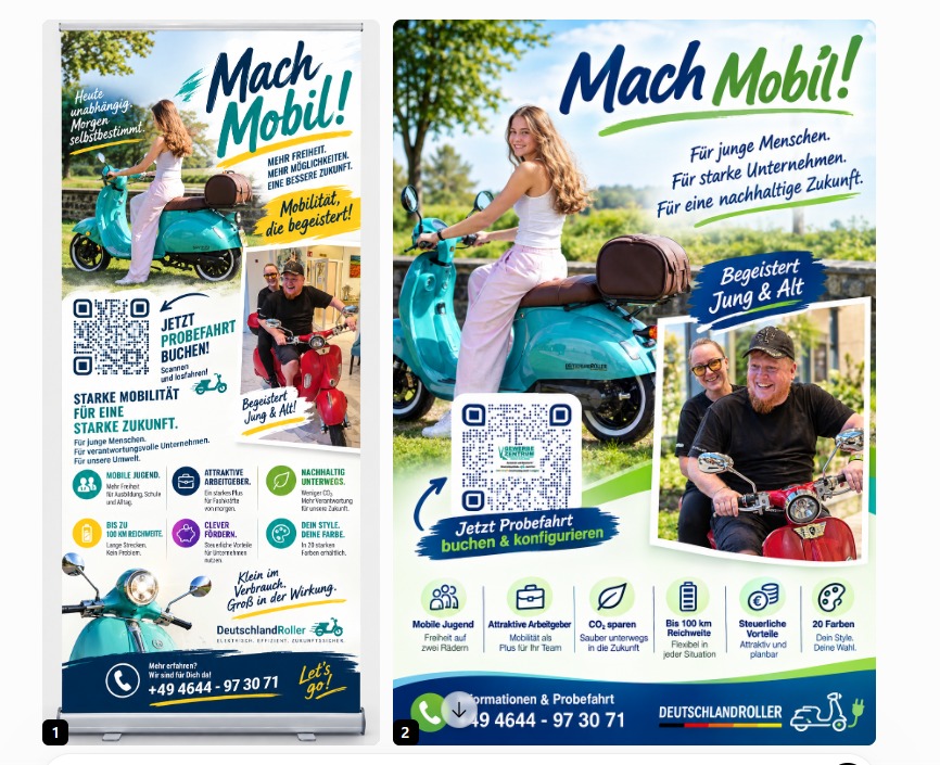 Bild mit Teenager und Roller